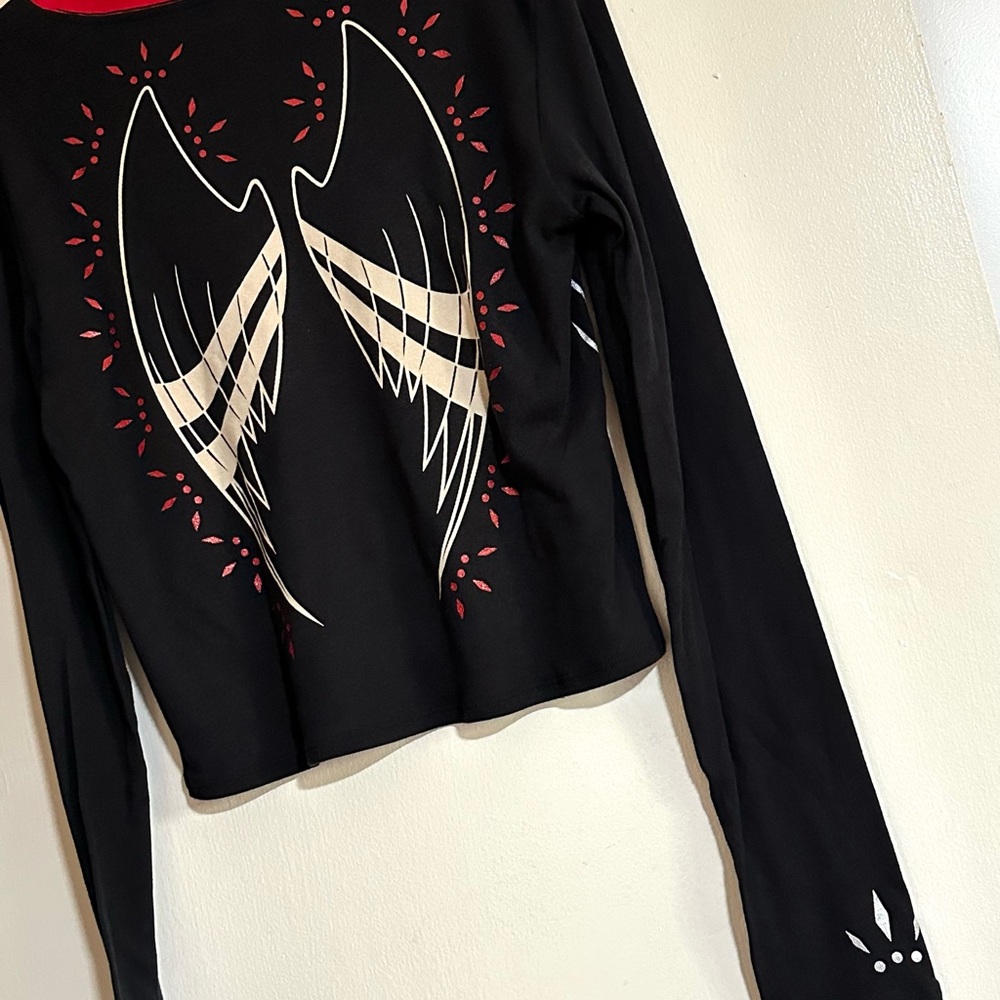 Hazbin Hotel Lute Graphic Girls Long Sleeve Crop Top XXL - Picture 5 of 6